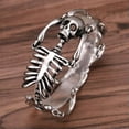 thumbnail image 6 of 8.26" Hot Mens Vintage 316L Stainless Steel Skeleton Skull Bracelet Chain Bangle, 6 of 6