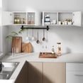 thumbnail image 3 of Mueble Superior de Cocina, Repisa Flotante Alacena Gabinete 4 Puertas Cocina Baño 133 * 33 * 30cm（Blanco）, 3 of 6