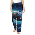 thumbnail image 2 of Lsque Vintage Colorful Patterned Dolphin Print Women's Pajama Pants, Lounge Pant - Comfortable Home Wear,Elastic Waistband, Stylish Design-Small, 2 of 9