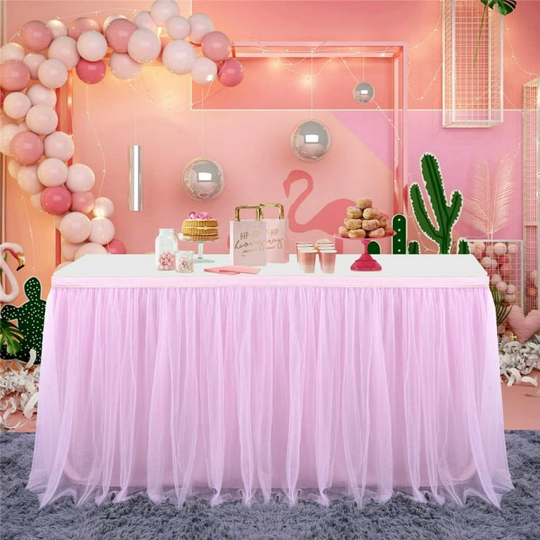 Tulle Table Skirt Tablecloth Tutu Table Skirts for Wedding Birthday Party Baby Shower Decorations Walmart
