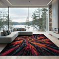 thumbnail image 2 of ODIKA 6'x9' Washable Area Rug Volcano Molten Deep Rock Spiral Vortex Fracture Motif Pile Volcanic for Queen Size Bedroom, Under Bed, Master Suite, Easy Care, Non-Shedding, 2 of 7
