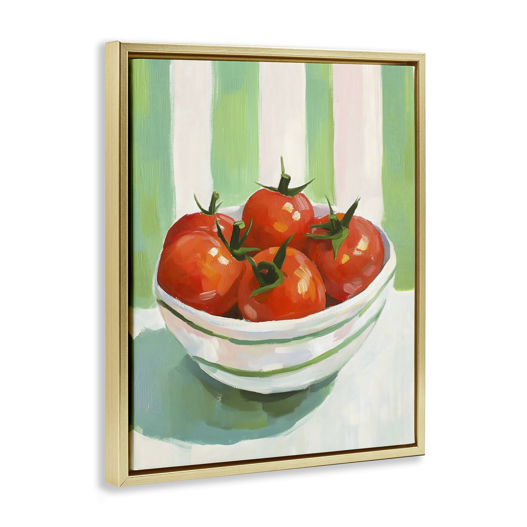 Stupell Industries Bowl of Fresh Tomatoes Gold Framed Floater Canvas Wall Art, design by The Prints Vibe