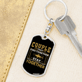 thumbnail image 6 of Couple Fishing Stainless Steel or 18k Gold Premium Swivel Dog Tag Keychain, 6 of 10