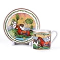 thumbnail image 6 of STP GOODS Running Horse Bone China Espresso Coffee Cup and Saucer Set of 4 for 2 in Gift Box 3.38 fl oz (100 ml) Porcelain Coffee Cup Set, White Green Yellow, 6 of 15