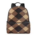 thumbnail image 2 of Lightweight Backpack With Adjustable Shoulder Strap Empty Bag Upright 12×14.5in For Weekend Holiday Travel Hiking Argyle Plaid Brown_4, 2 of 5