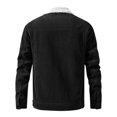 thumbnail image 4 of Miluxas Men's Corduroyolid color jacket with multiple pockets, long sleeves and no hat, casual jacket Black, 4 of 7