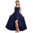 thumbnail image 6 of Generic Junior Bridesmaid Dresses Ruffle Slit Satin Fl𝐨wer Girl Dress Long Square Neck Spaghetti Straps Formal Dresses Tween 2026, 6 of 9