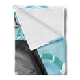 thumbnail image 2 of Dolphin Soft Flannel Fleece Throw Blanket, Digital Image of Abstract Ocean Themed Nautical Life 2 Dolphin Friends Sea Print, Cozy Plush for Indoor and Outdoor Use, 50" x 70", Multicolor, by Ambesonne, 2 of 5