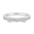 thumbnail image 2 of AFFY 1/4 Carat Round Cut White Natural Diamond Bowknot Wedding Band Ring In 10K White Gold (Clarity : I2-I3, Color : I-J, 0.25 Cttw) Size 8, 2 of 4
