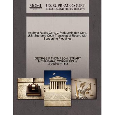 Anahma Realty Corp. V. Park Lexington Corp. U.S. Supreme Court Transcript of Record with Supporting (Best American Realty Corp)