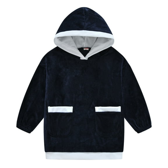 Wancir Wearable Blanket Hoodie for Kids, Blanket Hoodie For Kids With Hood And Pocket, Sherpa Oversized Cozy Blanket Sweatshirt As Gifts For Girls Boys Kids