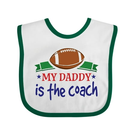

Inktastic Football Daddy is the Coach Childs Gift Baby Boy Bib