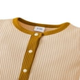 thumbnail image 3 of Baby Short Sleeve Contrast Color  Neck Single-Breasted Romper, 3 of 5
