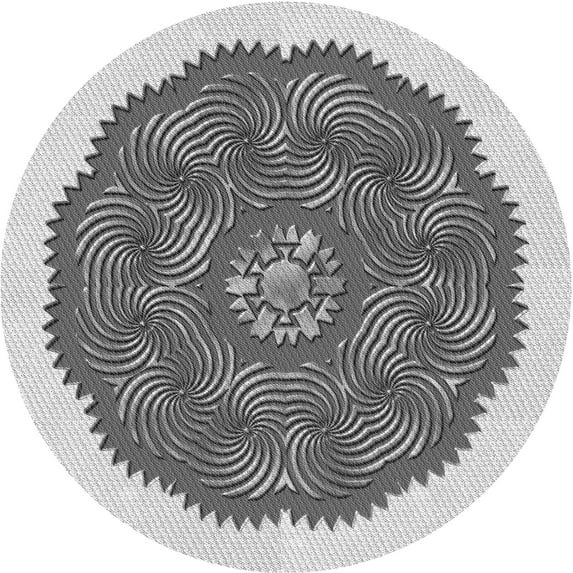 Ahgly Company Machine Washable Indoor Round Transitional Ash Gray Area Rugs, 5' Round