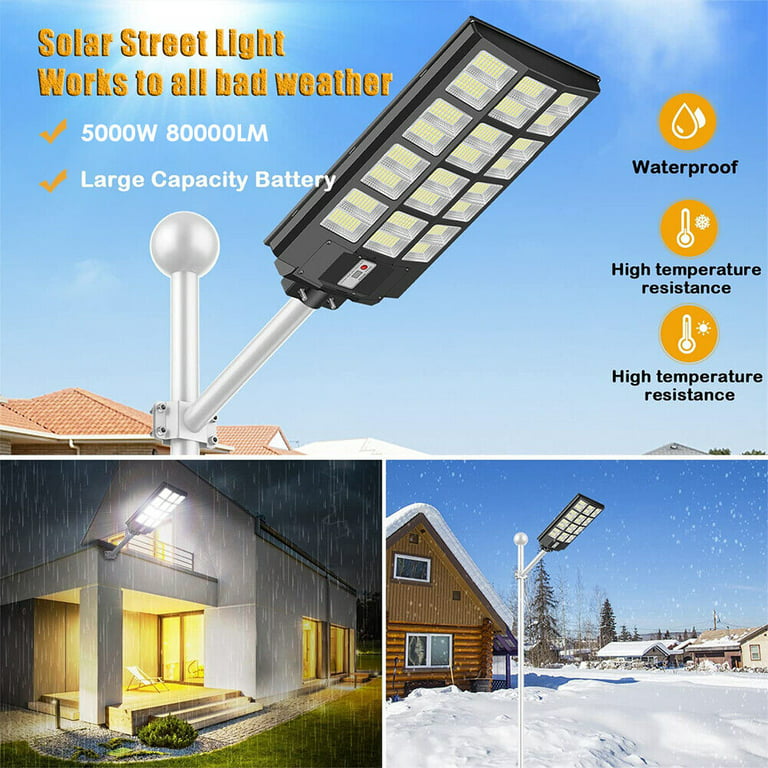Vtin Outdoor Solar Street Lights, 5000W Solar Power Lights with Remote &  Motion Sensor, Waterproof Solar Flood Light for Yard Garden Street Court 