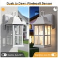 thumbnail image 2 of Maxax 2-Pack White Outdoor Wall Lights, Waterproof Dusk-to-Dawn Exterior Wall Lanterns with Ripple Glass for Porch, Garage, Entryway, Patio, 2 of 7