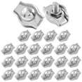 thumbnail image 1 of HUGFEGWE 24Pcs M3 Simplex Clamps Wire Rope Clip Cable Clamps - 304 Stainless Steel - Single Bolt Cable Clips Clamp Fastener for 1/8 Inch Diameter Wire Rope UA824-12914, 1 of 5