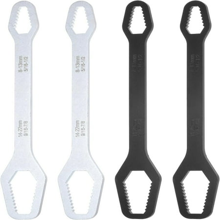 

Durable Silver and Black Double-Ended Self-Tightening Multifunctional Torx Wrench Tool for Outdoor Auto Machine Repair - 9/18” to 1/2”(8-22mm) Thick Heavy-Duty Torx Spanner Key Set - 0.2