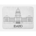 thumbnail image 1 of Idaho Bath Mat, Idahoan State Capitol Monochrome Architectural Building Sketch Illustration, Plush Bathroom Decor Mat with Non Slip Backing, 29.5" X 17.5", Charcoal Grey White, by Ambesonne, 1 of 2