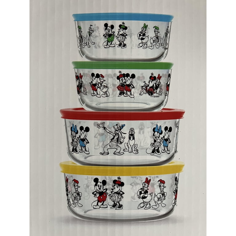 Disney Pyrex Mickey and Friends - 8 Piece Glass Storage Set, 4