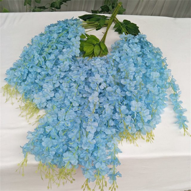 Free Shipping, Dusknt Long Simulation Flower Branch Flower Wall Hanging Simulation Wedding Wisteria Flower Wedding Arch Decoration Rattan, Limited Time Offer!
