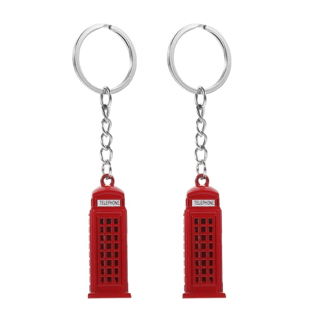 llaveros de aleación de Londres con forma de cabina telefónica, llaveros de viaje, recuerdo de coche, llavero para bolso, cartera, teléfono móvil, colgante