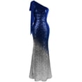 thumbnail image 5 of Angel-fashions Wedding Party Gown Women's One Shoulder Gradient Sequin Self-tie Chiffon Vintage Mermaid Gatsby Evening Dress X-Large, 5 of 6