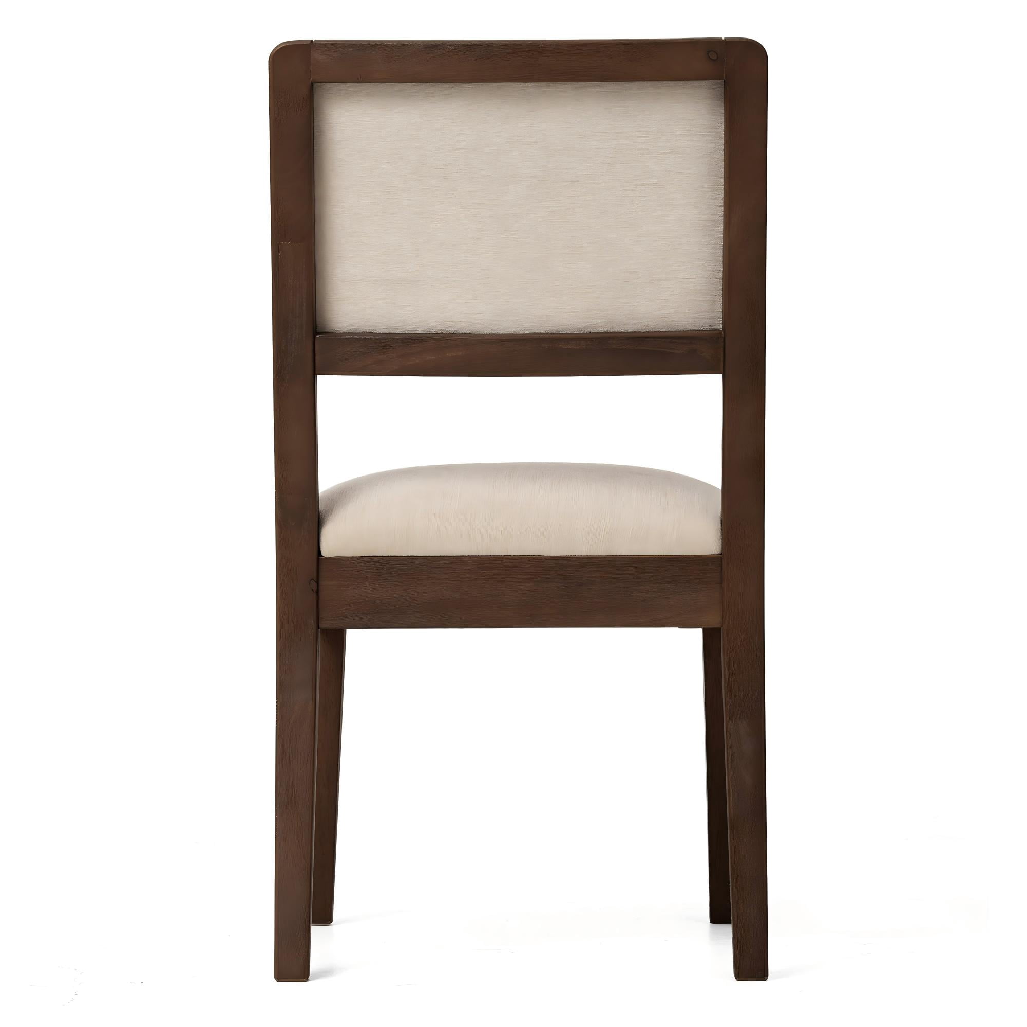 GARITIN Set of 2 Compact Rubber Wood Dining Chairs, 18.5 Inch Upholstered Fabric Kitchen Chairs, Ergonomic Side Chairs for Small Apartment Cafe Home, Walnut