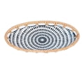 thumbnail image 2 of Woven Rattan Porcelain Plate, Woven Rattan Ceramic Storage Plate Functional Easy To Clean Rustic Home Decoration  For Birthday For Kitchen For Wedding Ink Blue Flowers Dot, 2 of 8