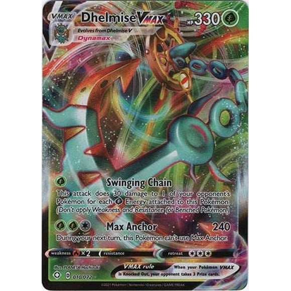 Tarjeta coleccionable Pokémon Dhelmise VMAX 010/072 Shining Fates