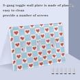 thumbnail image 3 of Yayeee Toggle Light Switch Wall Plate 2-Gang 4.56"x4.48" Decorative Outlet Cover, Light Blue Checkered Heart, 3 of 7