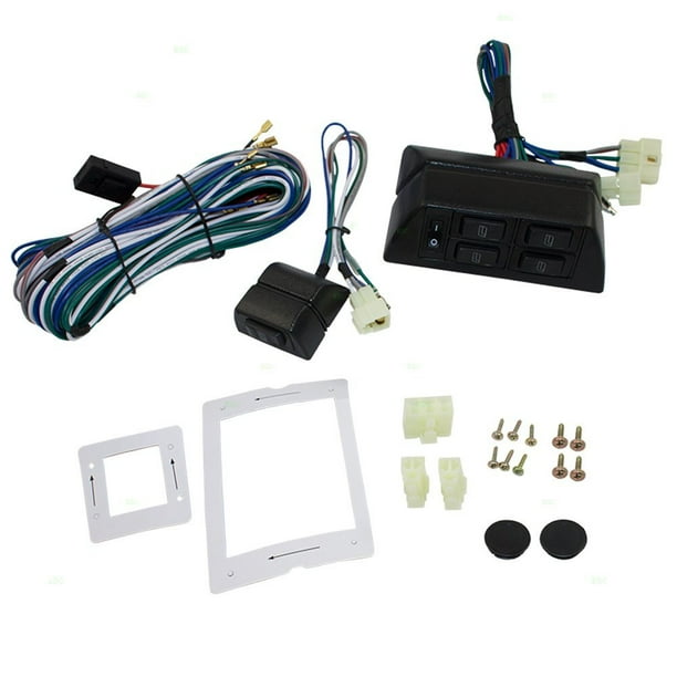 Universal Power Window Switch Kit Flat Design with Bezels, Switch