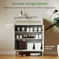 thumbnail image 3 of Toytexx White Storage Cabinet with Rattan Doors, Drawer & Adjustable Shelves for Entryway, 3 of 5