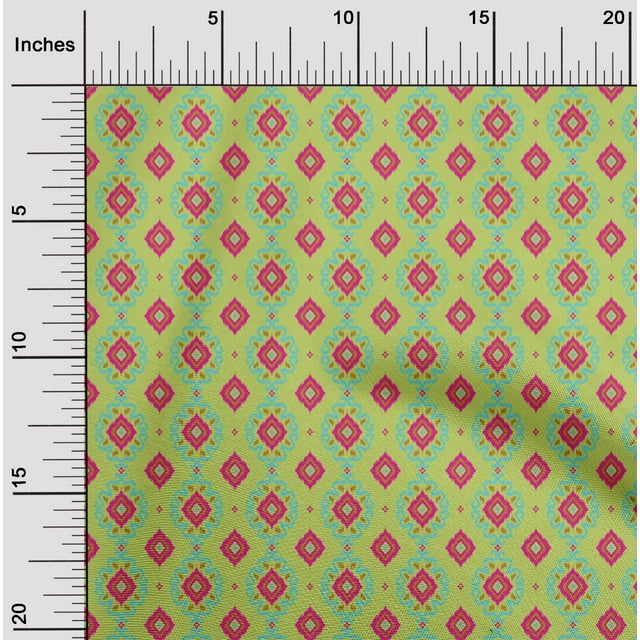 oneOone Polyester Lycra Fabric Diamond & Swirl Ikat Print Fabric By Yard 56 Inch Wide