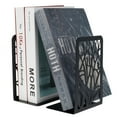 Sturdy Metal Decorative Pair Bookends, Heavy Duty Bookend Shelf Holder for Home and Office