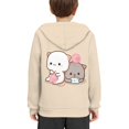 thumbnail image 4 of Xoenoiee Girls Pullover Hoodies Cartoon Cat Pattern, Hooded Sweatshirt with Front Pocket for Kids Workout Travel, Long Sleeve Sportwear for Fall Winter, L, 4 of 7