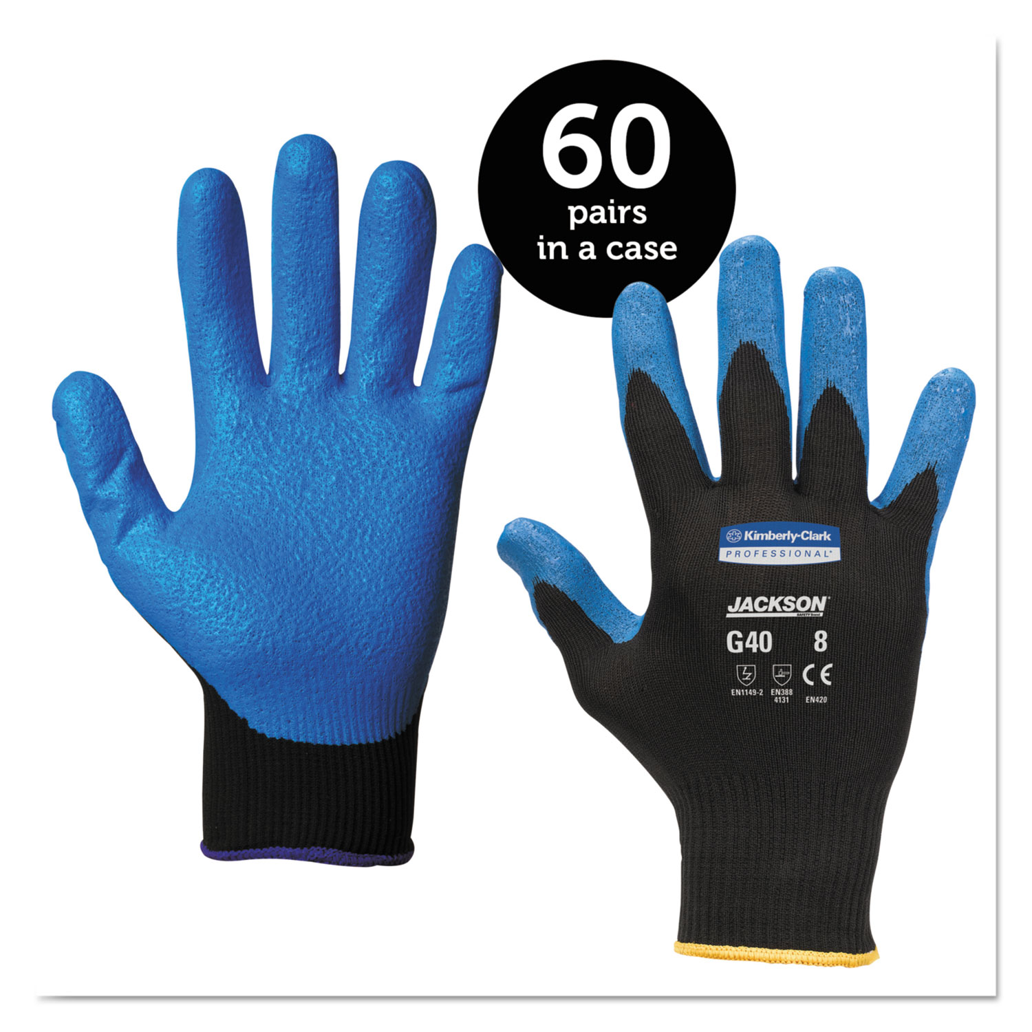 KleenGuard G40 Nitrile Coated Gloves, 230 mm Length, Medium/Size 8, Blue, 12 Pairs -KCC40226 - image 4 of 6