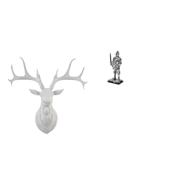 Estatua de cabeza de ciervo,Decoración de pared con cabeza de ciervo,animales,adorno para el hogar,Figura de escritorio,Estatua de
