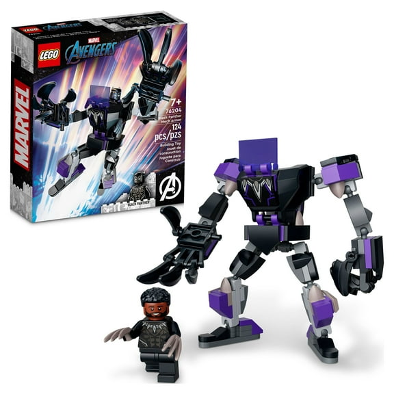 LEGO Marvel Black Panther Mech Armor 76204 Building Kit; Collectible Mech and Minifigure for Super-Hero Kids Aged 7  (124 Pieces)