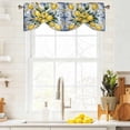 thumbnail image 3 of Yellow Lemon Tie Up Valance Curtains for Windows, Kitchen Curtains Window Treatments, Middle Century Blue Italian Textured Short Window Shades Valances for Bedroom Bathroom Cafe 42"x12", 3 of 8