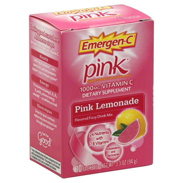 EmergenC Pink Health & Energy Booster Vitamin C 1000mg Pink Lemonade