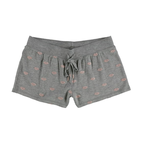 P.J. Salvage Womens Felt Kisses Pajama Shorts, Grey, Medium