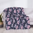 thumbnail image 3 of Naloa Flowers Flannel Blankets - Thick and Warm Blanket for Winter, Soft Fuzzy Plush King Blanket for All Seasons50"x40", 3 of 6