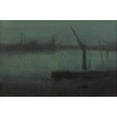 thumbnail image 3 of James Abbott McNeill Whistler 24x17 Black Modern Framed Museum Art Print Titled - Nocturne; Blue and Silver-Battersea Reach (1870-1875), 3 of 5