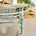 thumbnail image 2 of GDF Studio 31.5" Rustic Round Accent Coffee Table, Carved Wood Top with Vintage Metal Legs, Natural, 2 of 8
