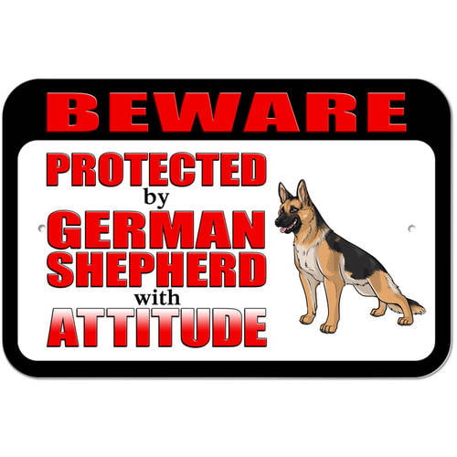 Warning Property Protected by a German Shepherd Laminated Dog Sign 