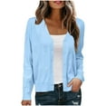 thumbnail image 2 of BXJX Womens Open Front Cardigan- V-Neck Long Sleeve Fall Casual Cardigan Sweater Beige Size L, 2 of 7