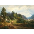 thumbnail image 2 of Anton Schiffer 18x14 Black Ornate Wood Framed Double Matted Museum Art Print Titled - A View of Bad Ischl, 2 of 5