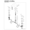 thumbnail image 3 of Kingston Brass KS2362QLL Executive Two-Handle Deck Mount Roman Tub Faucet, Polished Brass, 3 of 4
