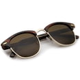 thumbnail image 5 of zeroUV - Classic Horn Rimmed Neutral Colored Lens Semi-Rimless Sunglasses 49mm - 49mm, 5 of 5